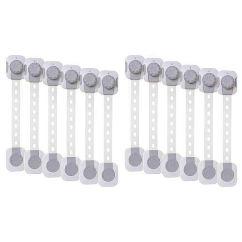 2x 6pc Dreambaby Twist n Lock Baby/Kids Safety Multi Purpose Latch White/Grey