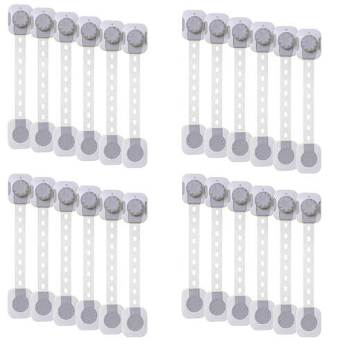 4x 6pc Dreambaby Twist n Lock Baby/Kids Safety Multi Purpose Latch White/Grey