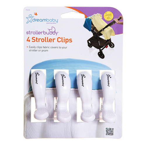 4pc Dreambaby Strollerbuddy Clips For Stroller/Pram - White
