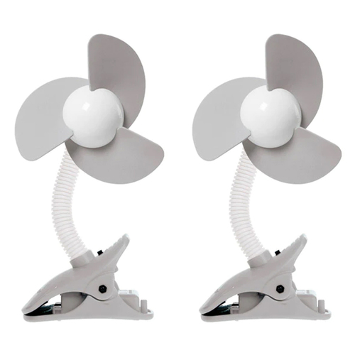 2PK Dreambaby Ezy-Fit Clip-On Fan For Stroller - Grey/White