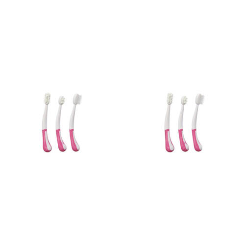 2x 3pc Dreambaby 3-Stage Baby Gum & Tooth Care - Pink