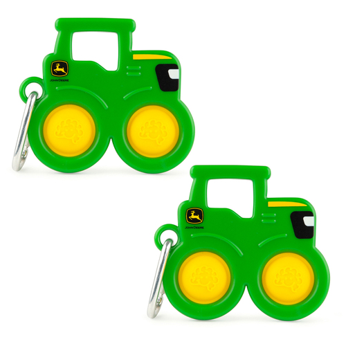 2PK John Deere Simpl Dimpl Tractor Key Chain Kids 3y+