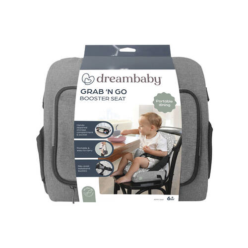 Dreambaby Grab N Go Booster Seat Travel Chair Pebbles Grey
