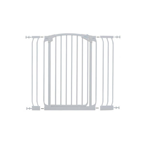 Dreambaby Xtra-Tall Security Gate 1M w/ 9/18cm Extension Set - White