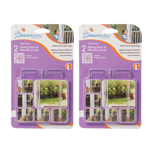 4pc Dreambaby Baby Safety Breezz-Latch Sliding Door & Window Locks
