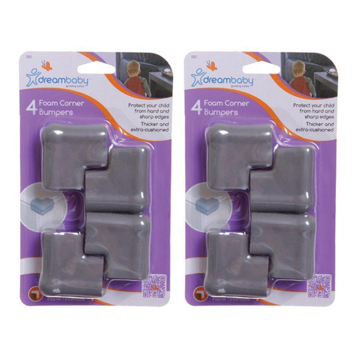 8pc Dreambaby Baby Safety Foam Corner Bumpers Grey
