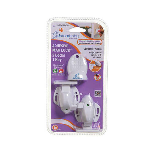 Dreambaby Adhesive Magnetic Child Safety Lock 2 Locks 1 Key