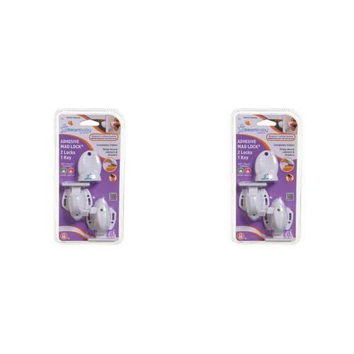 2PK Dreambaby Adhesive Magnetic Child Safety Lock 2 Locks 1 Key