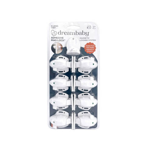 Dreambaby Adhesive Magnetic Child Safety Lock 8 Locks 1 Key