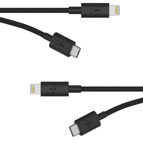 2PK Belkin Boost Up USB-C To Lightning Connector Charge Cable Black