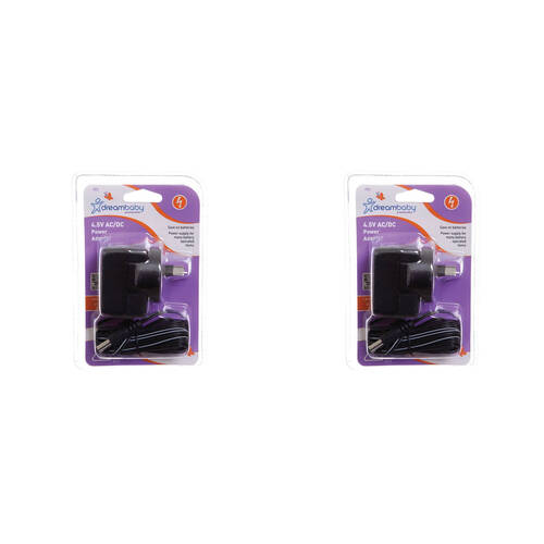 2PK Dreambaby 4.5 V AC/DC Plug-in Power Adapter - Black