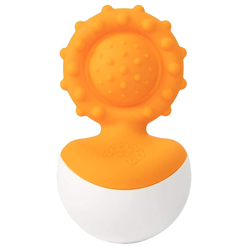 Fat Brain Dimpl Wobbl Orange Baby Toy - 0m+