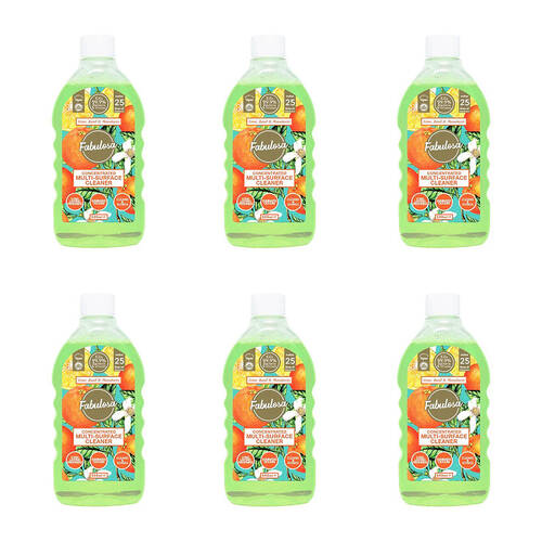 6PK Fabulosa Concentrated Cleaner 500ml Lime Basil Mandarin - Green