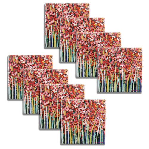 2x 4pc ThirstyStone Pink Jonquils Coasters Set