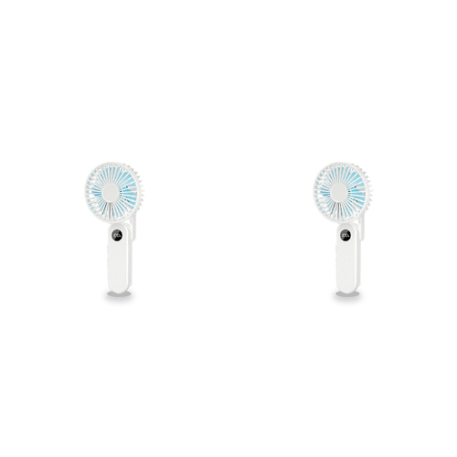 2PK Sansai Portable Digital Display USB Charging Fan 20x9cm - White