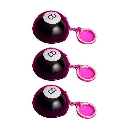 3PK  Funnybone Mystic 8 Ball Keyring Fortune Teller Novelty Fun Toy