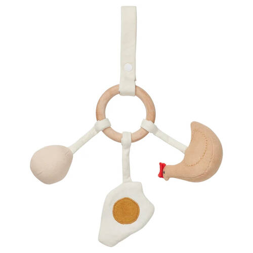 Fabelab Chicken & Egg Activity Rattle Newborn Baby Sensory Tactile Toy 15cm