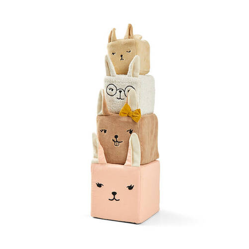 4pc Fabelab Soft Blocks Newborn Baby Sensory Tactile Activity Toy Bunnies