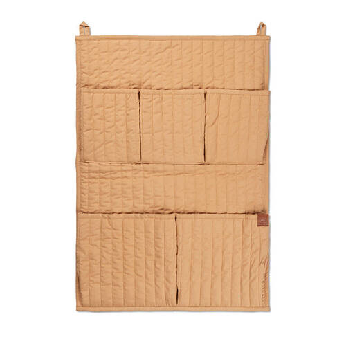 Fabelab 100% Organic Cotton Quilted Wall Pocket Storage 65cm Large Caramel