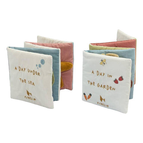 2pc Fabelab Organic Cotton Fabric Book A Day Under the Sea & the Garden 0y+