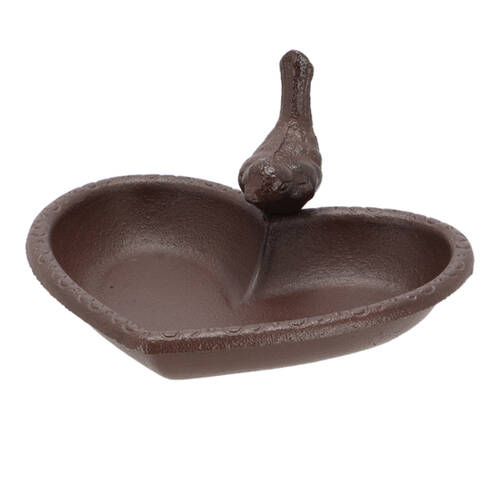 Esschert Design Cast Iron Bird Bath Heart Small Garden & Outdoor Decor 17cm