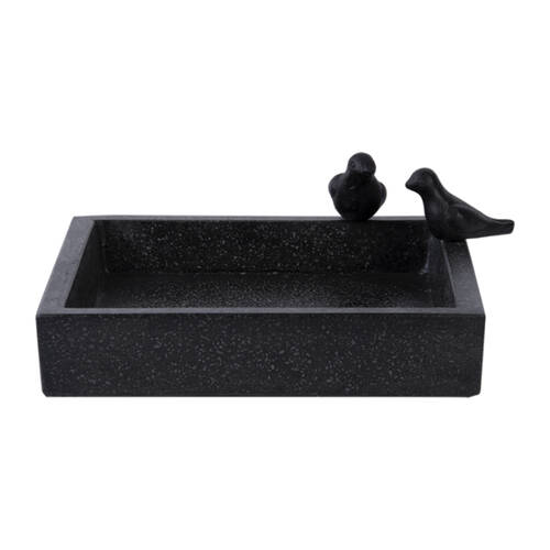Esschert Design Terrazzo Bird Bath Square Garden & Outdoor Decor 31.7cm