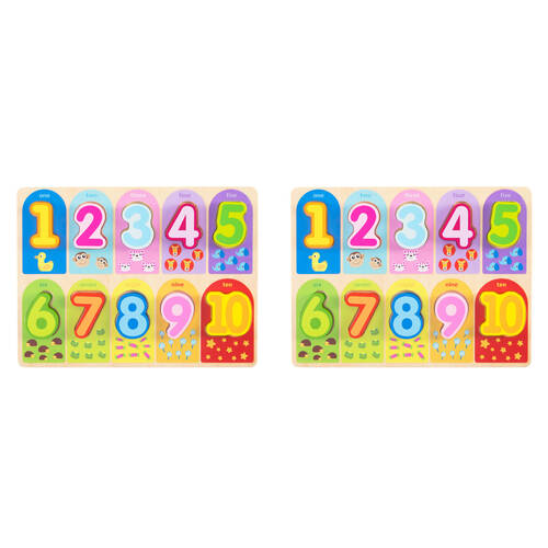 2PK Fat Brain Toys Lets Count to 10 Wood Puzzle 29x22cm Toy Kids 2y+