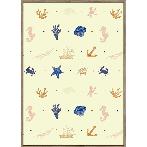Rayell Framed Kids Artwork Pacific Soft Yellow 50x70cm