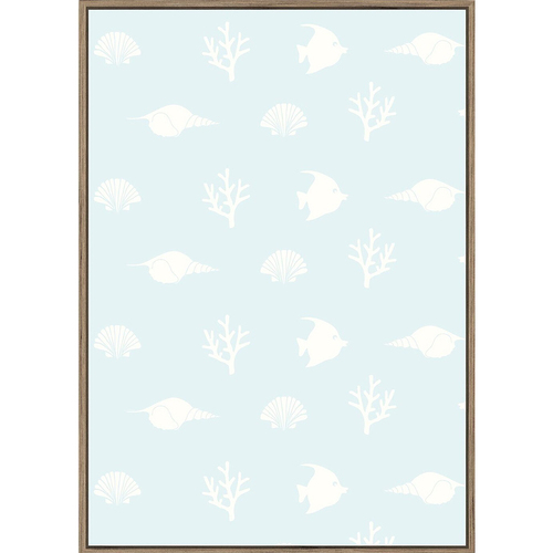 Rayell Framed Kids Artwork Aquatic Sky Blue 50x70cm