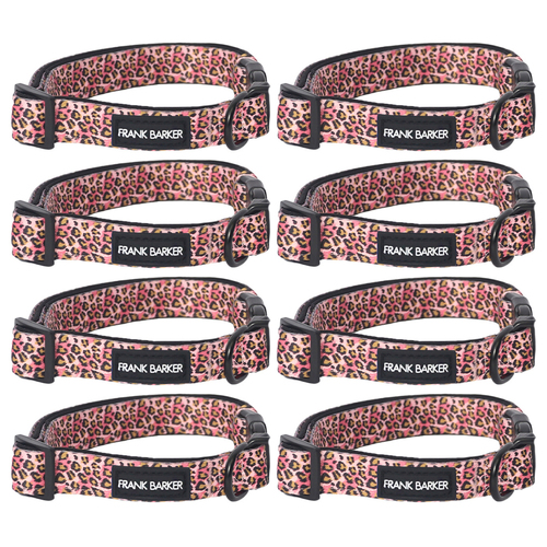 8PK Frank Barker Leopard Pet/Dog Collar Small - Pink/Brown