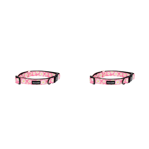 2PK Splosh Frank Barker S Pink Daisies Dog Collar Adjustable 25-40cm