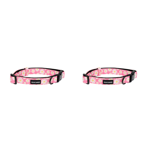 2PK Splosh Frank Barker M Pink Daisies Dog Collar Adjustable 33-55cm
