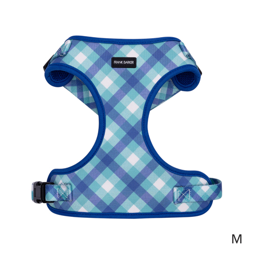 Splosh Frank Barker M Teal Gingham Dog Harness Adjustable 20cm