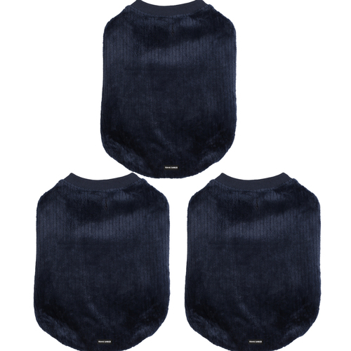 3PK Frank Barker Velvet Lined Corduroy Coat Large - Navy 