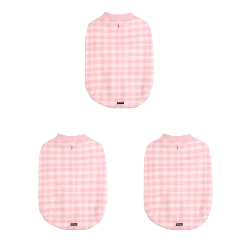 3PK Frank Barker Velvet Lined Gingham Coat Small - Pink
