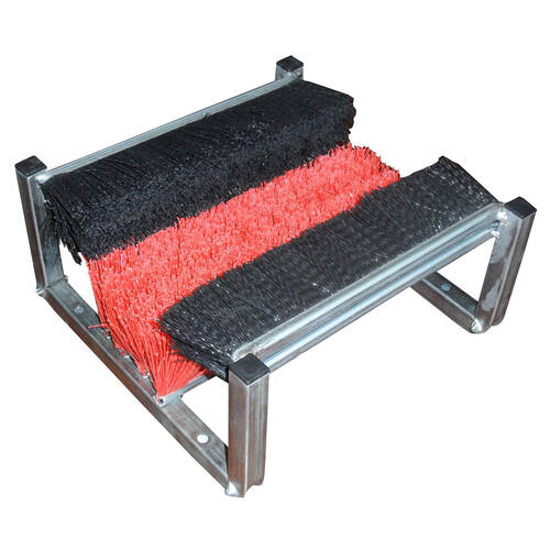 AgBoss Badger Three-Sided Boot Cleaning Brush Boltable Black and Orange