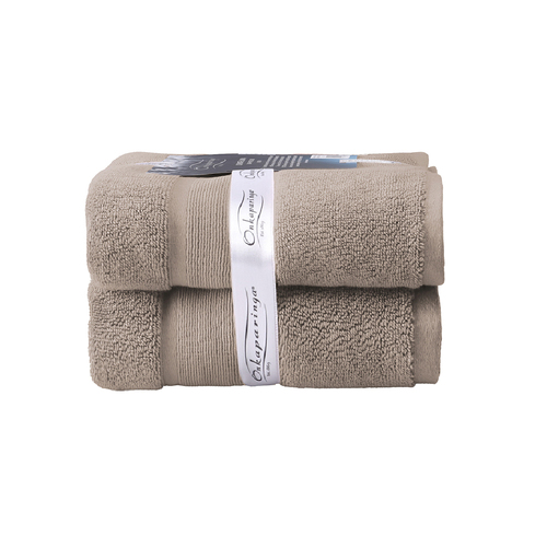 2PK Ultimate Alanya Bath Mat/Towel 850Gsm Almond