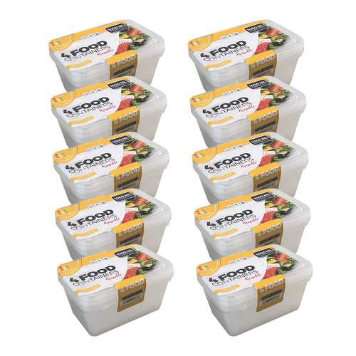 10x4pc Menu Master Prep Kitchen Storage Container Set 1000ml