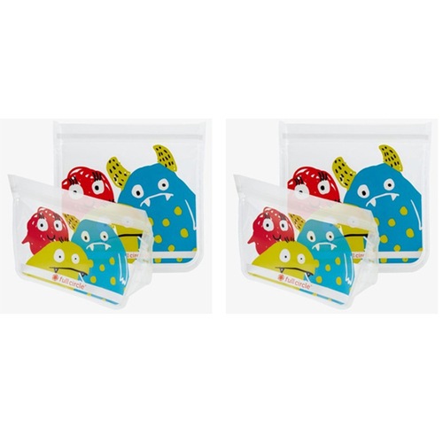 2x 2pc Full Circle 400ml Snack & 830ml Sandwich Bags