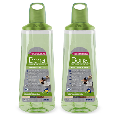 2PK Bona 850ml Hard Surface Floor Cleaner Refill Cartridge For New Spray Mop