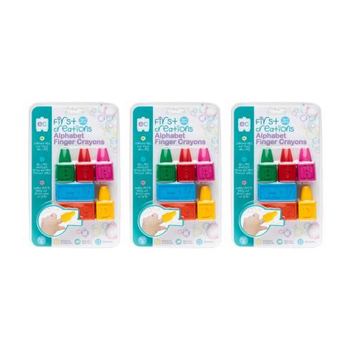 3x 6pc First Creations Alphabet Finger Crayons Easi-Grip Kids Art & Craft 18m+