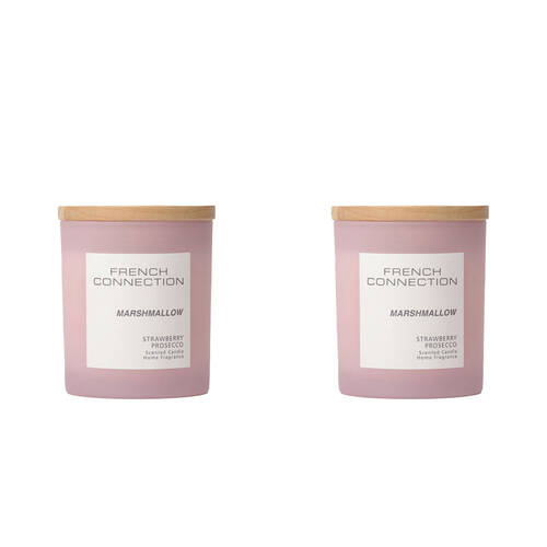 2PK French Connection Marshmallow (Strawberry Prosecco) Medium Candle 200g