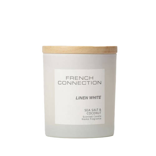French Connection Linen White Sea Salt & Coconut 4 Wick XL Candle 1.5kg