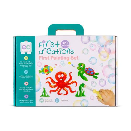 First Creations Painting Set Non-Toxic Paints Kids Learning Activity 12m+