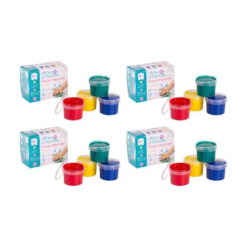 4x 4pc First Creations Finger Paint Set Non-Toxic Kids Arts & Crafts 100ml 12m+
