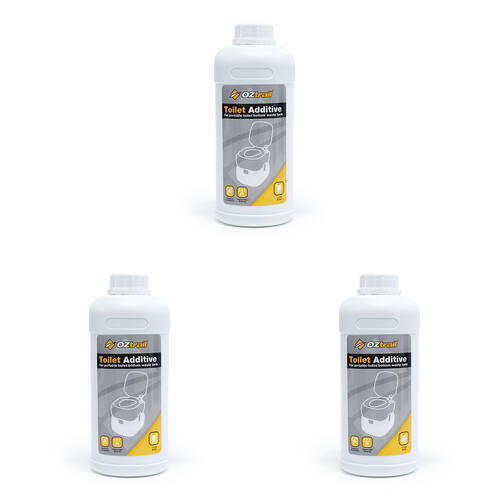 3PK OZtrail Toilet Bottom Tank Additive 1L Toilet Cleaner Deodorizer