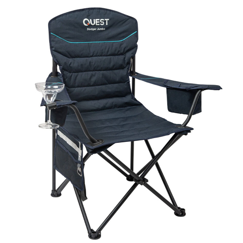 Quest Outdoors Steel Frame Dodger Jumbo Camp Chair - Blue