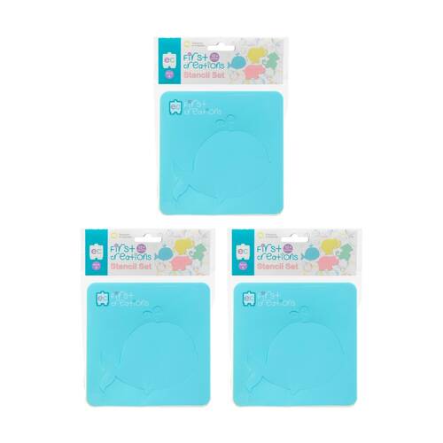 3x 4pc First Creations Animal Stencils Kids Drawing Activity Plastic 15cm 12m+