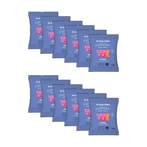 12pc Funday Natural Sweets Vegan Fruity Gummy Koalas Soft Lollies 50g Packets