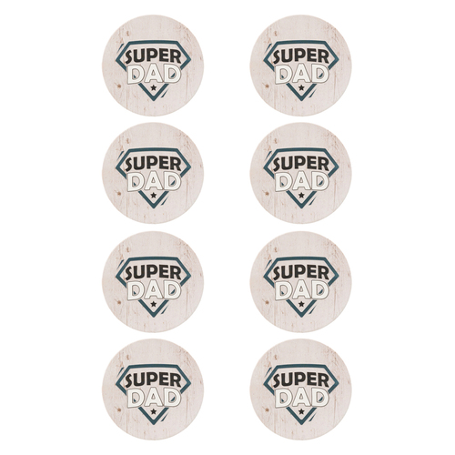 8PK Splosh Fathers Day 10.5cm Ceramic Super Dad Coaster Round